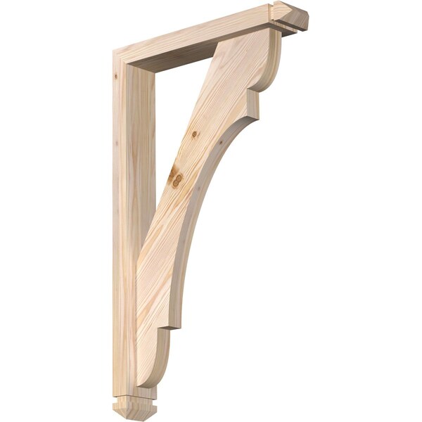 Ekena Millwork Olympic Arts and Crafts Smooth Bracket w/ Offset Brace, Douglas Fir, 3 1/2"W x 18"D x 30"H BKT0402X18X30OLY03SDF - main